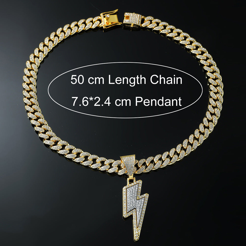 Hip-Hop Diamond Alloy Necklace – European & American Street Style Iced Chain