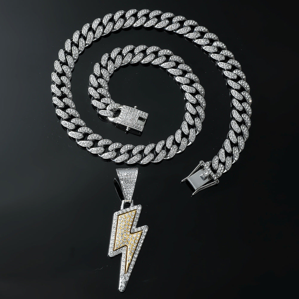 Hip-Hop Diamond Alloy Necklace – European & American Street Style Iced Chain