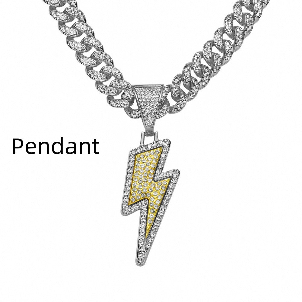 Hip-Hop Diamond Alloy Necklace – European & American Street Style Iced Chain