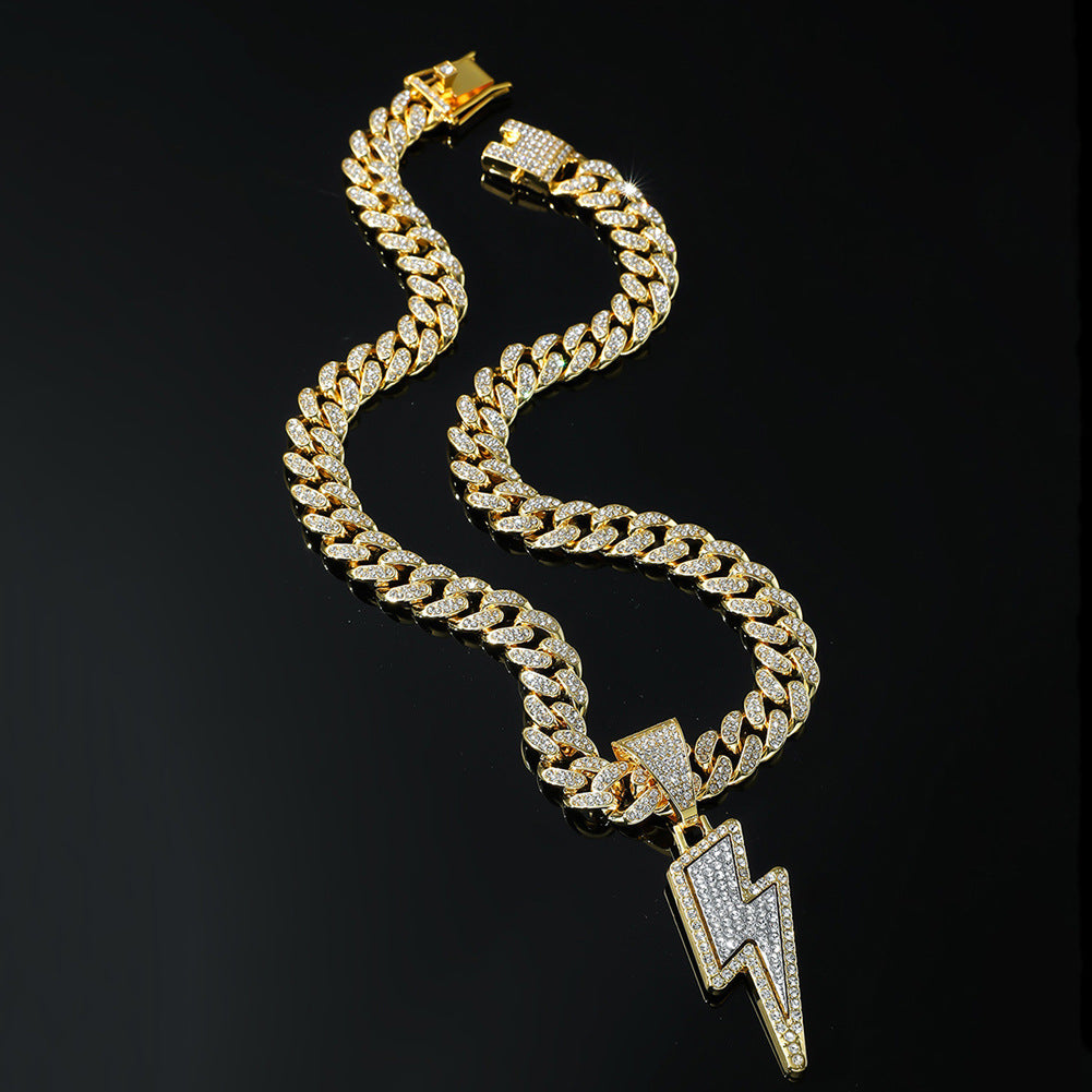 Hip-Hop Diamond Alloy Necklace – European & American Street Style Iced Chain