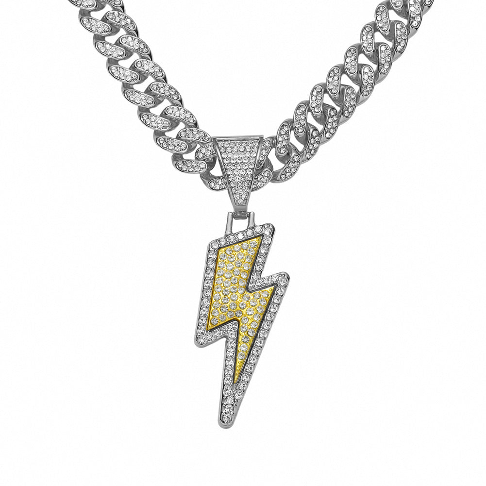 Hip-Hop Diamond Alloy Necklace – European & American Street Style Iced Chain