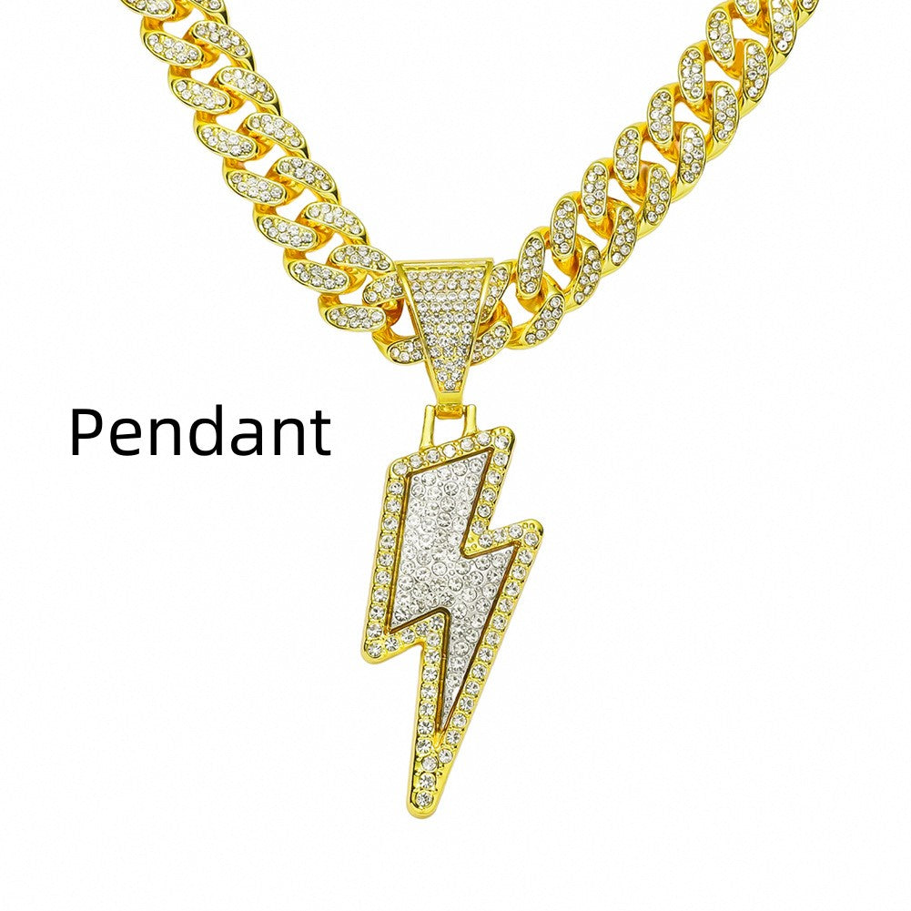 Hip-Hop Diamond Alloy Necklace – European & American Street Style Iced Chain